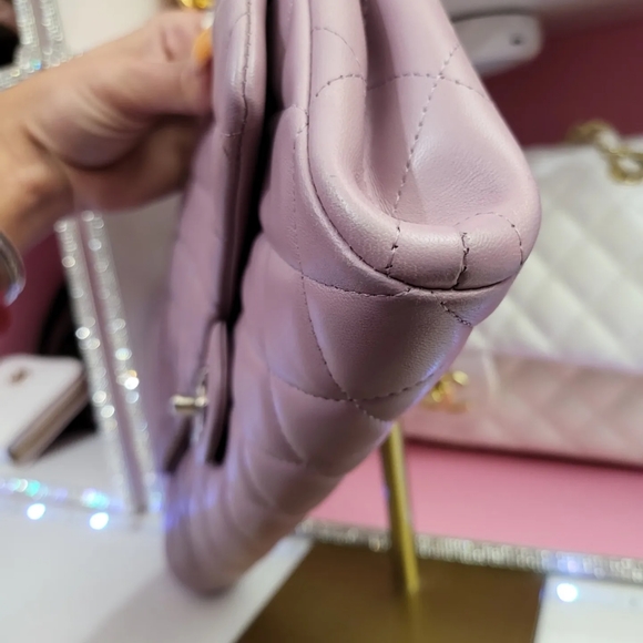 Chanel Matelasse Lambskin Single Flap Single Chain Bag Purple SilverMetal 17s - Picture 3 of 9